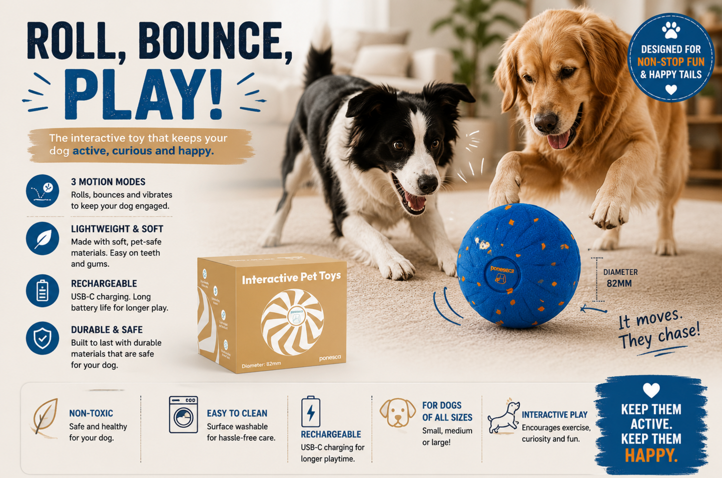 Smart Rolling Dog Ball