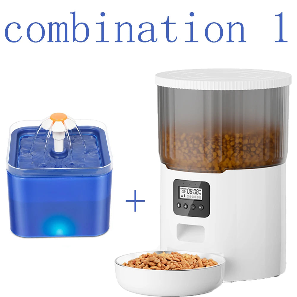 4L Pet Feeder Tuya WIFI Automatic Dog Food Dispenser Smart Cat Feeder 2L Cat Automatic Drinking Fountain Dog Water Feeder